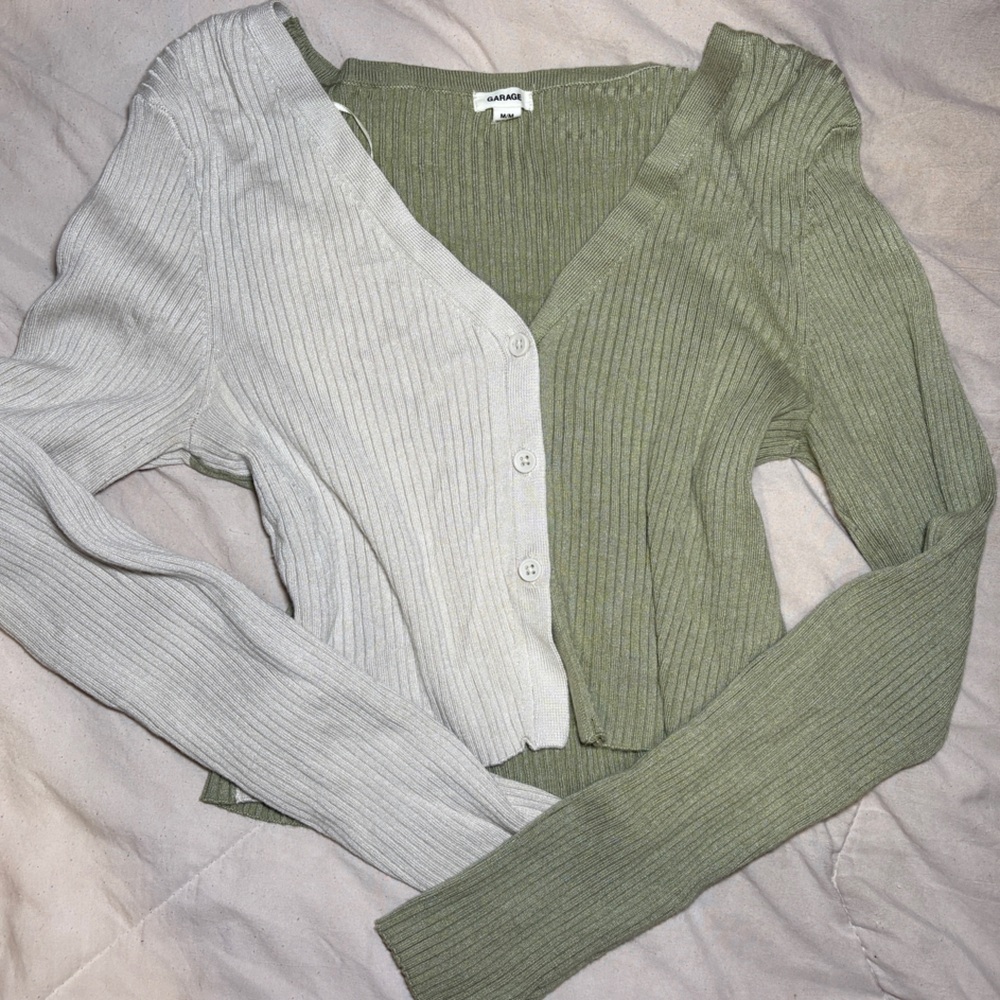 Olive and Gray Ribbed Women Sweater